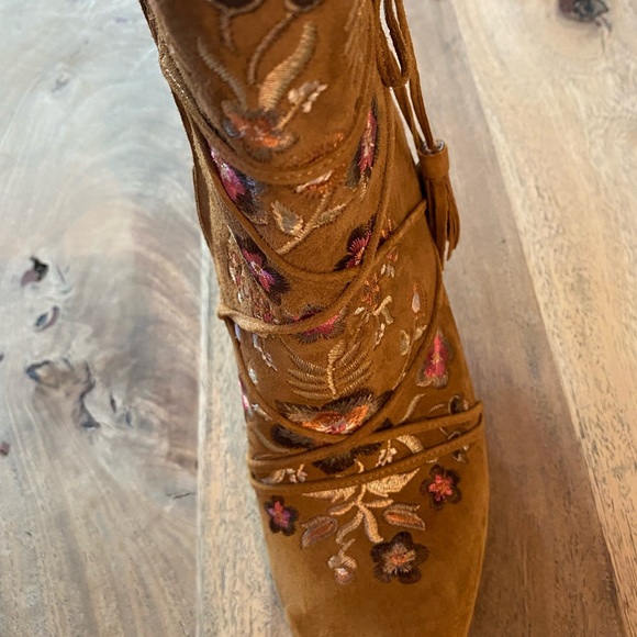 Sam Edelman Winnie Whiskey Suede Boots. Size 8.5. 4” Heel - Picture 5 of 8